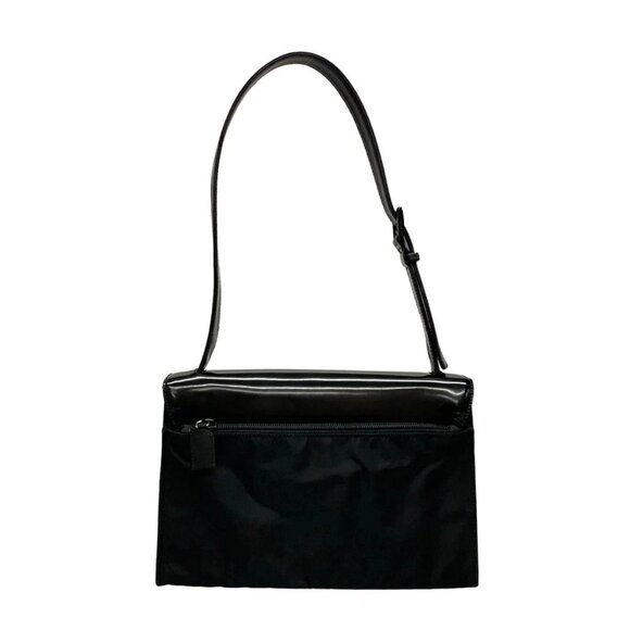 Auth PRADA - Black Nylon Leather Plastic Shoulder Bag - Picture 3 of 16